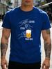 Unisex Navy Tee Gerunisex Rock Paper Beer Hand Gesture Text Print Short Sleeve Loose Casual Street Basic Top For Adult Male Daily Wear
