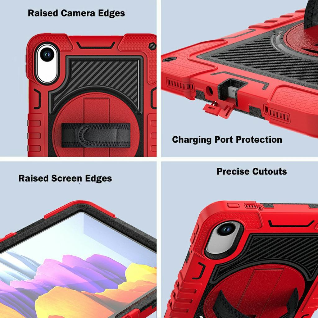 Pouzdro na tablet Xiaomi Redmi Pad 2 Silikonové + PC Nárazuvzdorný kryt s podpěrou a ramenním popruhem