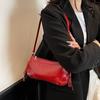Underarm women's bag new trendy fashion solid color retro shoulder bag pleated bow beautiful handbag women