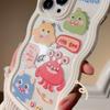 Cute Cartoon Monsters Suitable for IPhone 16 Mobile Phone Case 14Promax Apple 12 Couple 13 Wavy Side Xr