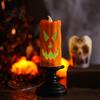 Horror Theme Room Accessories Halloween Flameless LED Candle Spooky Skull Pumpkin Fake Pillar Candles Battery Creative Gift for Lovers Operated