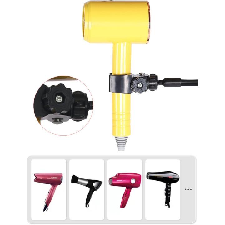 Dog Grooming Table Hair Dryer Arm Clamp Blow Dryer Stand Holder with 360Degree Neck Hands-Free Pet Grooming Accessories Pet Hair Dryer Holder