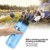 1500ml Sports Water Bottle Food Grade PC with Drinking Water Scale Fitness Jug for Gym Cycling Running