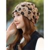 Women S Korean Style Distressed Leopard Print Slouchy Beanie Hat