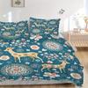 3pcs Deer Floral Bedding Cover Set, Fashion Classic Popular Print Bedding Set, Soft Comfortable, All Season Use, For Bedrooma0819101