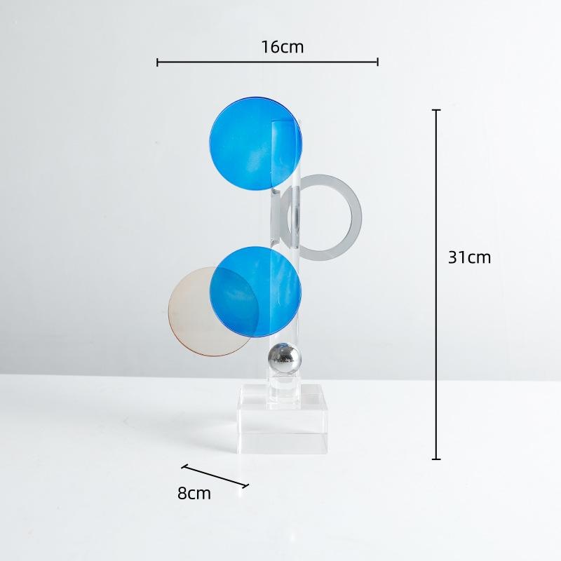 Glas Geometrische Kristallornamente Durchbrochener Ring Transparent Kreis Kristallskulptur Dekorative Figuren Heimdekoration