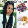 100 Uds. Anillo Micro Dreadlock con agujero de 8mm, cuentas, Clips para puños de trenza de pelo hueco, regalo