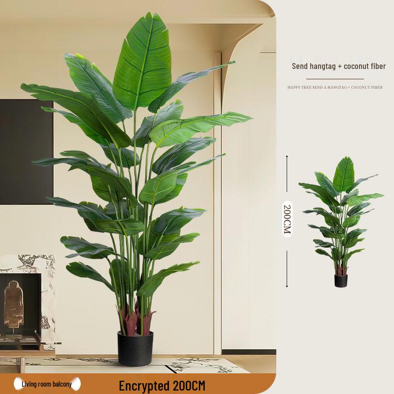 Large Faux Bird of Paradise Tree - Indoor Living Room Floor-Standing Luxury Green Plant Decor