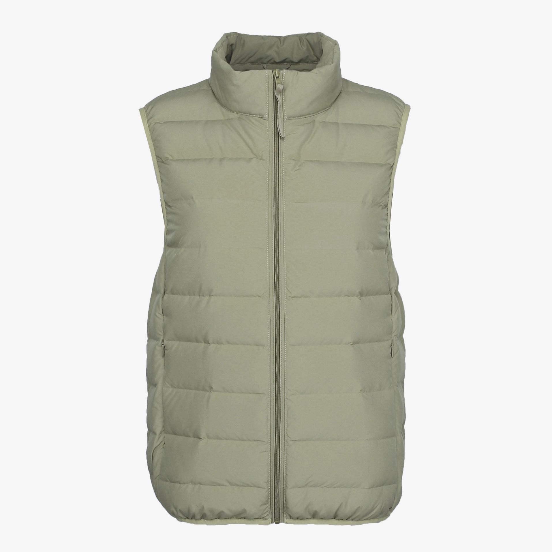 

Легкая женская куртка-пуховик, короткая, 2024, женская жилетка-стойка без рукавов, бесшовный жилет, куртка с воротником-стойкой 3XL светло-зеленый