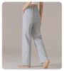 Damen High Waist Graue Baumwoll-Pyjamahose - Übergröße, Leichtgewicht, Gerades Bein, Vielseitig für Zuhause oder Outdoor