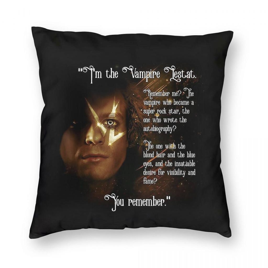 Funda de Almohada Cuadrada Estrella de Rock Vampiro Lestat Poliéster Lino Terciopelo Estampada Cremallera Funda de Almohada Decorativa Funda de Cojín para Sofá