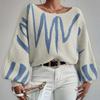 Women's European and American Lantern Sleeve Pullover Sweater