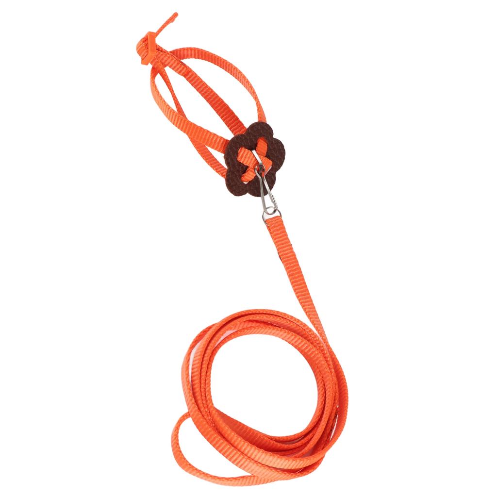 Bird Harness Parrot Leash Adjustable Birds Nylon AntiBite Rope for Outdoor Training(Orange )