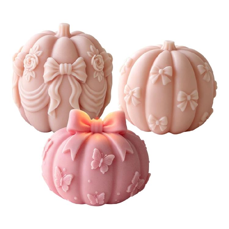 3D Pumpkin Themed Candle Making Mould for Resin Casting Projects, Handmade Candle Soap and Halloween Party Table Display