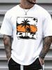 Palm Tree Graphic T-Shirt Tropical Beach Summer Vacation Casual Tee