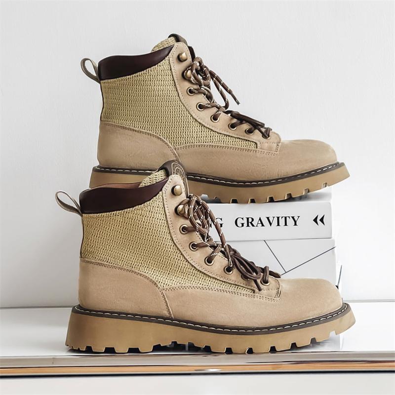 MódaPravá Kůže Kotníkové Boty pro Muže Protiskluzová Platforma Pánské Ležérní Boty Britský Styl Luxusní Pánské Chelsea Boty Volnočasová Chůze