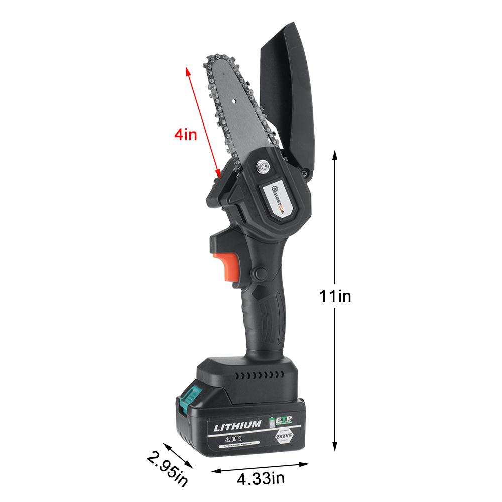 1200W 4 Inches Mini Electric Chain Saw Woodworking Purning Garden Logging Power Tools Adapt to Battery 288Vf