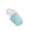 Natural Larimar Rough Gemstone 925 Sterling Silver Jewelry Pendant 0.59" Q5N86