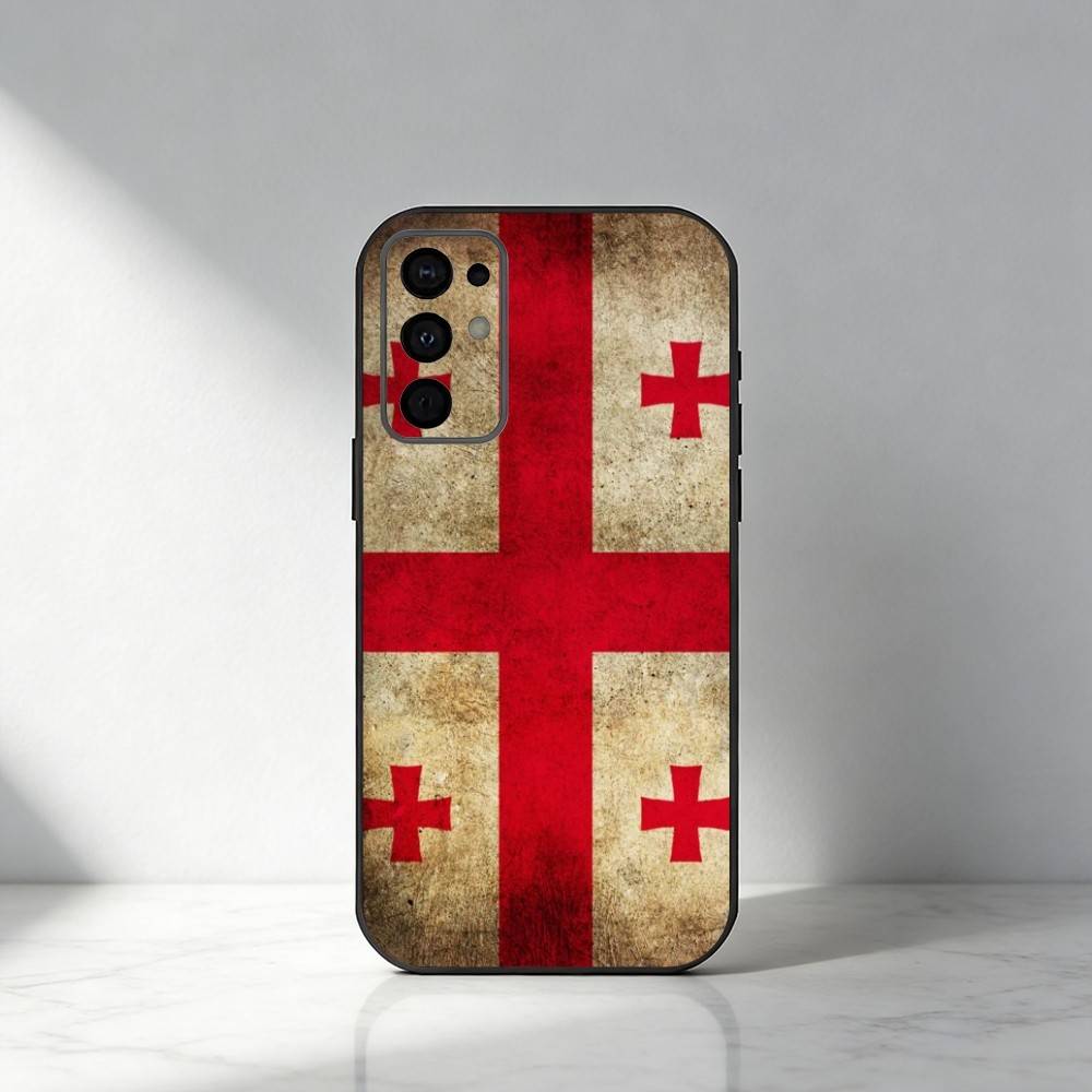 G-Georgia Flag Phone Case For Samsung S25,S24,S21,S22,S23,S30,Ultra,S20,Plus,Fe,Note,5G Black Cover