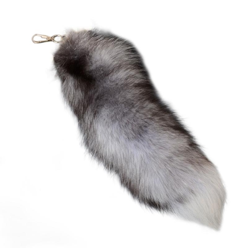 Rävhalsband Nyckelring Plyschväska Nyckelring Prydnader Bilnyckelringar Djursvans Nyckelringar Berlock Present