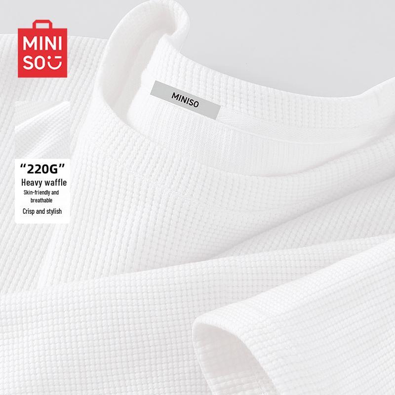 

MINISO Men s Waffle Knit Short Sleeve T-Shirt XL