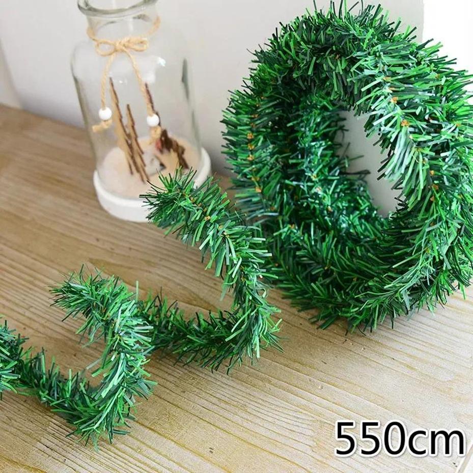 1 Pcs 5.5M Christmas Decoration Garland Christmas Tree Ornaments Green Cane Party Supplies Home Decor