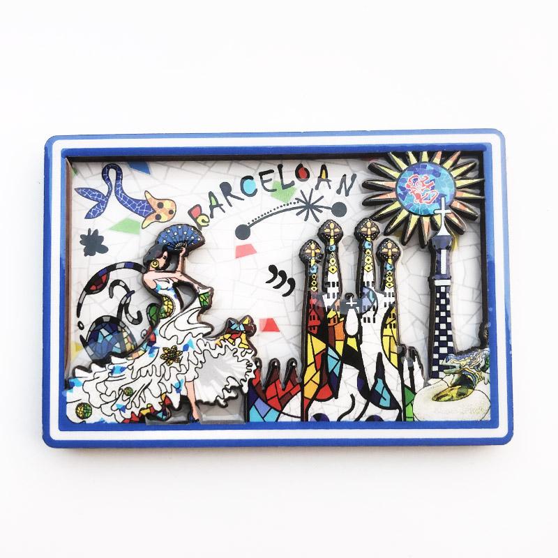 Spain Barcelona Travelling Fridge Magnets Wooden Magnetic Stickers Tourist Souvenirs Wedding Birthday Gifts Home Decoration