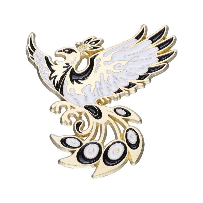 Charming Metal Crane Shape Brooch Fashionable And Decorative Enamel Pin All For
