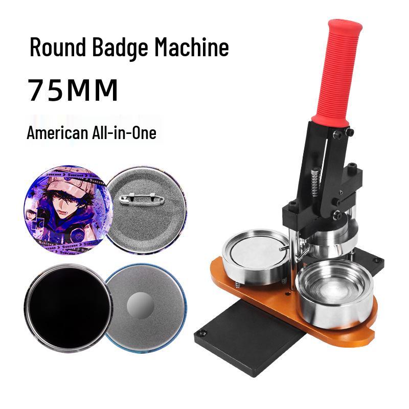 American 75mm Badge Maker for DIY Round Tinplate Fridge Magnets & Pins - Double Flash