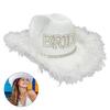 Spring Elegant Cowgirl Hat with Pearl BRIDE Letter Wedding Photo Sunproof Hat