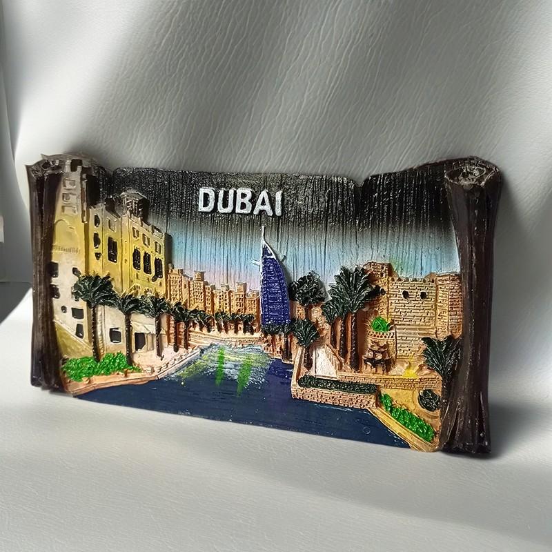 Magneți de frigider Asia Dubai, autocolante 3D pentru frigider, suveniruri turistice, rășină magnetică și obiecte de colecție creative 3D realizate manual