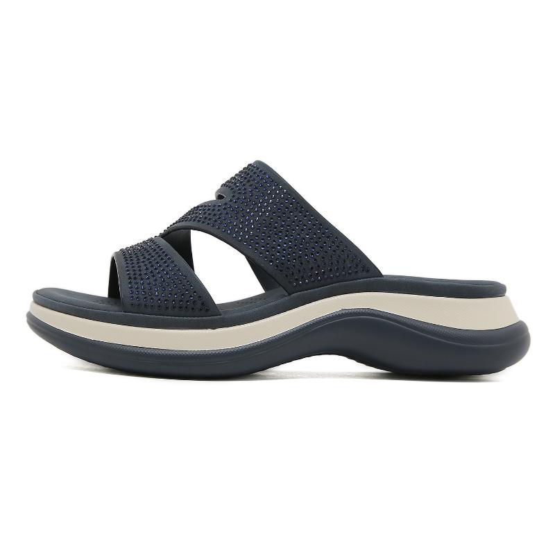 

New Rhinestone Thick Sole Casual One-Sized Large-Size Light And Sweet Women s Slippers For Women Wearing Fashionable Outside 35