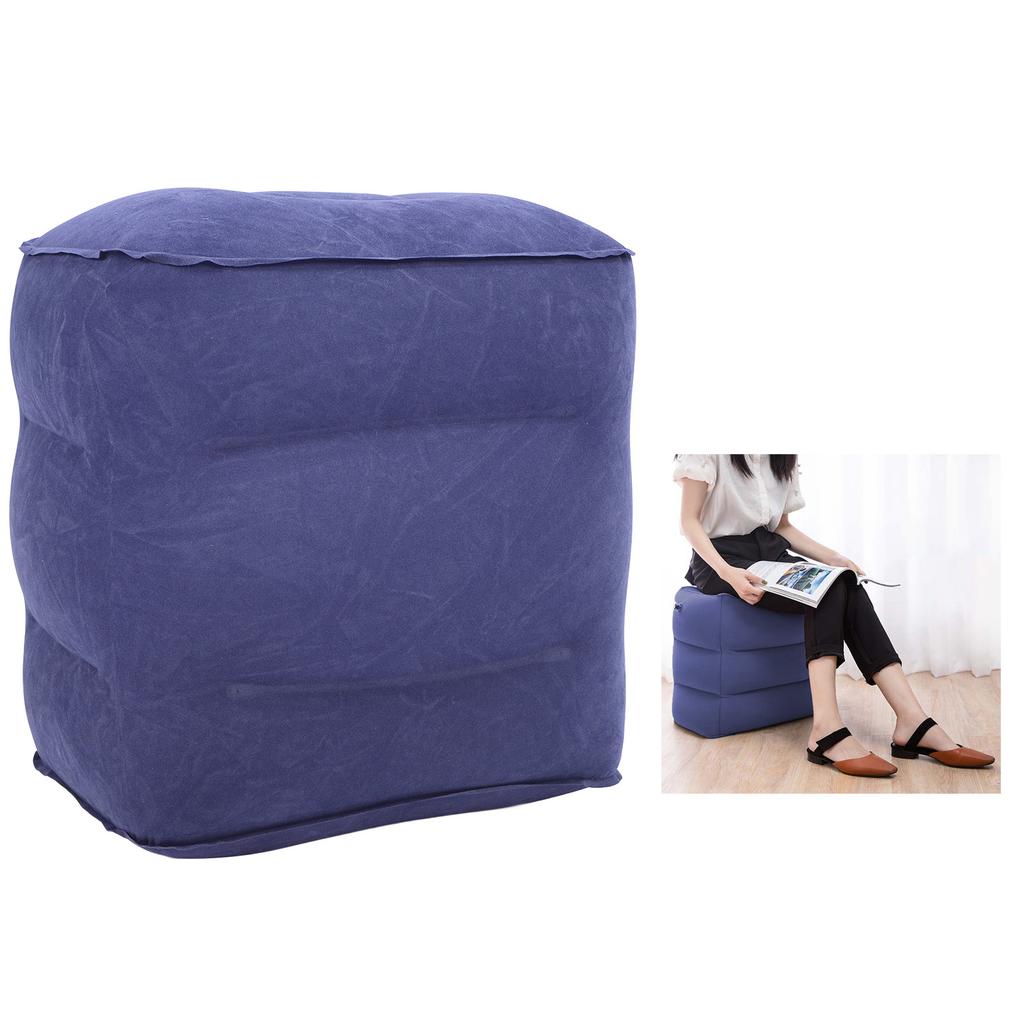 Inflatable Foot Rest Comfortable Ergonomic Portable Travel Foot Leg Rest Pillow for Airplane Car