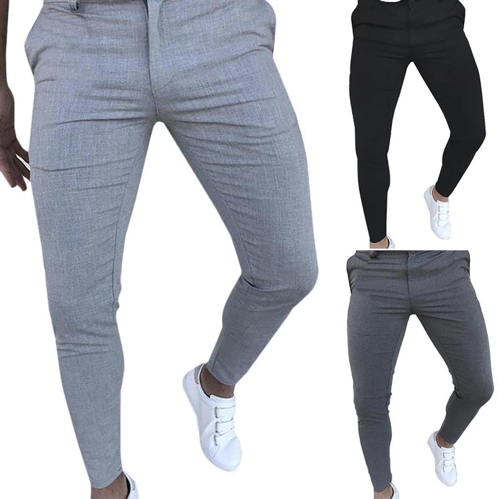 Buy Mens Solid Pants Casual Formal 