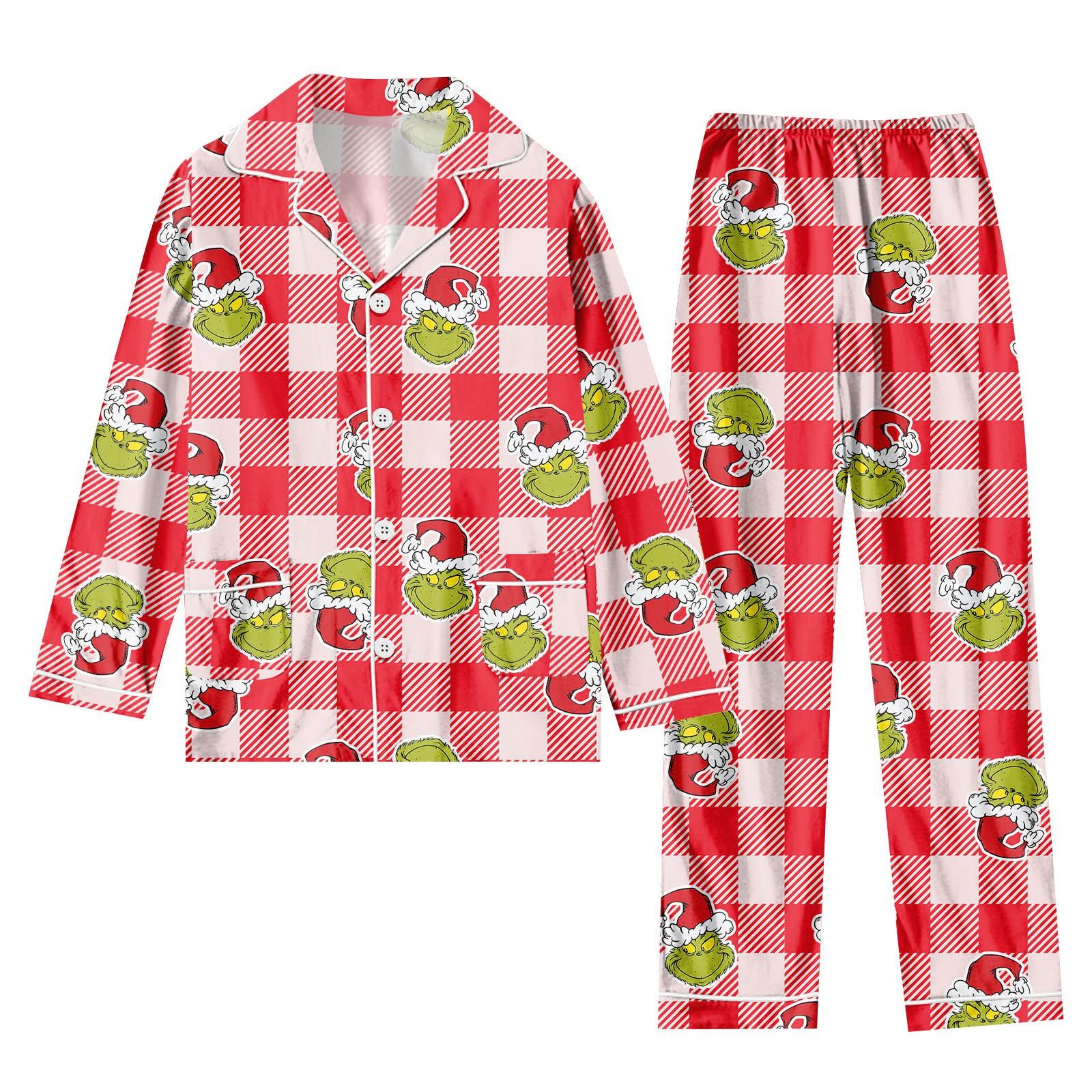 

Women s 2 Piece Printed Suit Long Sleeve Button Up Top Wide Leg Pants Suit Set Pajamas Home Casual Suit 110 красный