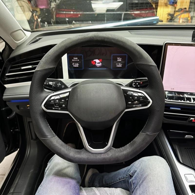 Car Steering Wheel Braid Cover 100% Fit For Volkswagen VW Golf 7 6 MK7 MK6 MK5 NK4 NK3 MK2 Car Products Steering Wrap Black Thread