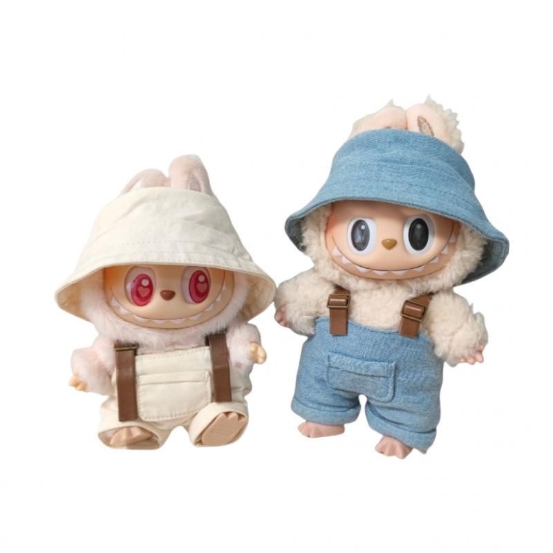 Labubu Doll Outfit: Fisherman Hat & Overalls Set for First & Second Gen Dolls