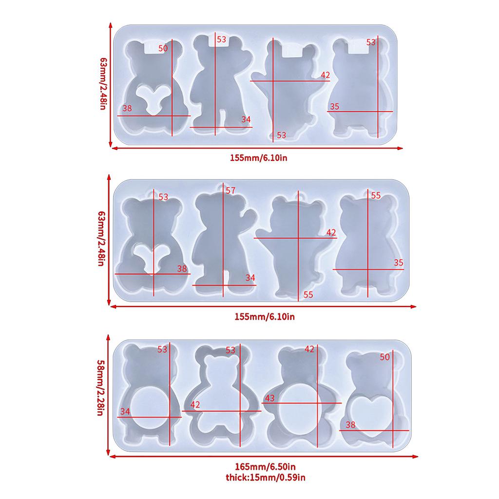Mold for Handmade Crafts and Gifts Fun Animal Keychains Silicone Mold Effective Mold for Crafting Keyrings Ornament