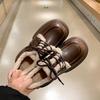 Small Fluffy Shoes Plush Women's Shoes Platform Shoes Lace-up Leather British Casual Small Leather Shoes