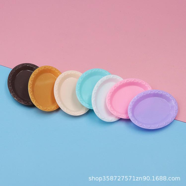 Doll House Simulation Mini Oval Pastry Plate Dessert Plate Mini Food Play Tableware Play House Small Toys