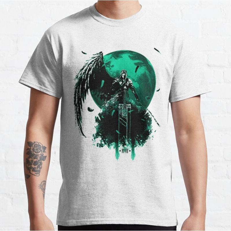 Final Fantasy designed Gift t shirt for RPG gamer 100 cotton tee Mens Short Sleeve Graphic Clothes All size tops S
