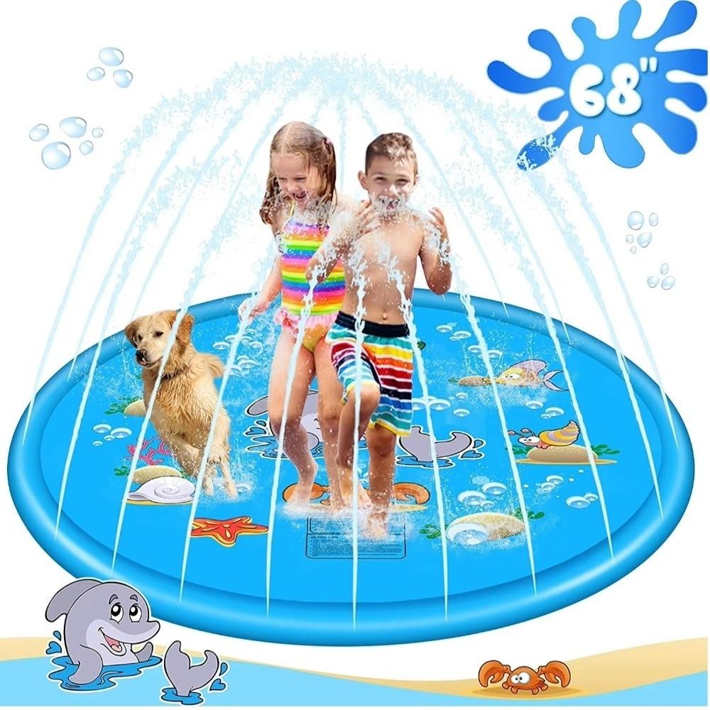 Dolphin Inflatable Water Sprinkler Pad 170cm Lawn Swimming Pool New Outdoor Game Toy Outdoor