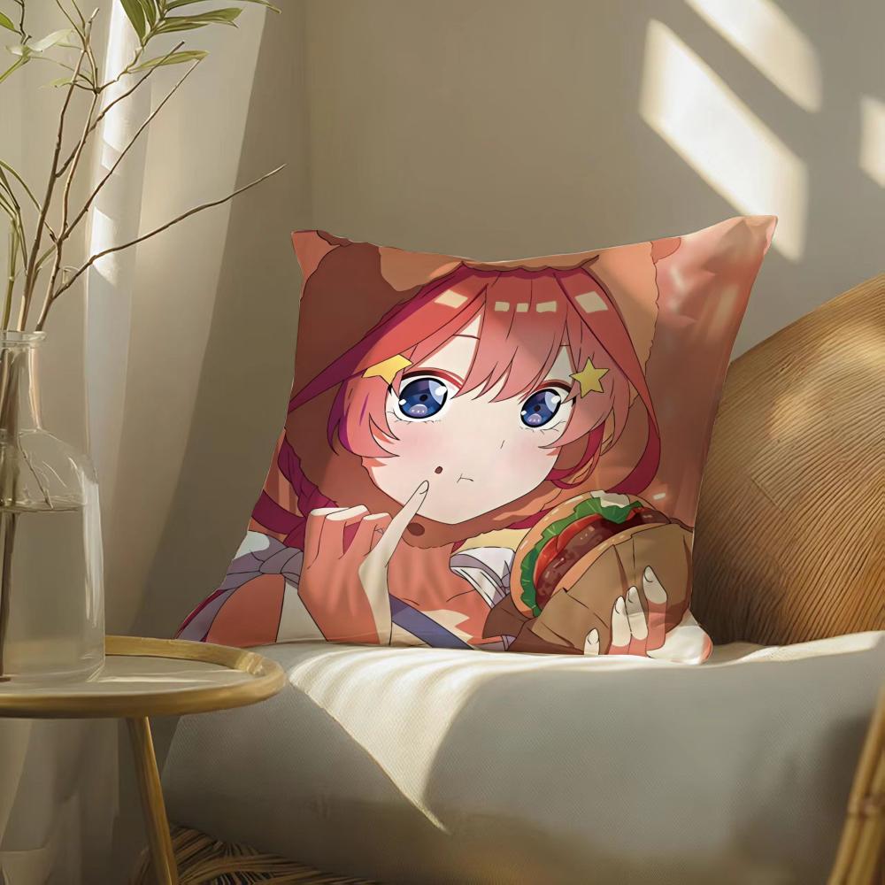 T-The Quintessential Quintuplets Nakano Itsuki Pattern Printed Pillowcase For Living Room Sofa Cushion Cover & Bedroom Decor