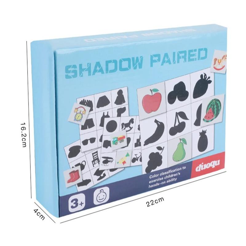 

Montessori Shape Matching Board Game Find Shadow Matched Images Animal Fruit Blocks Puzzles Educational Toy for Children