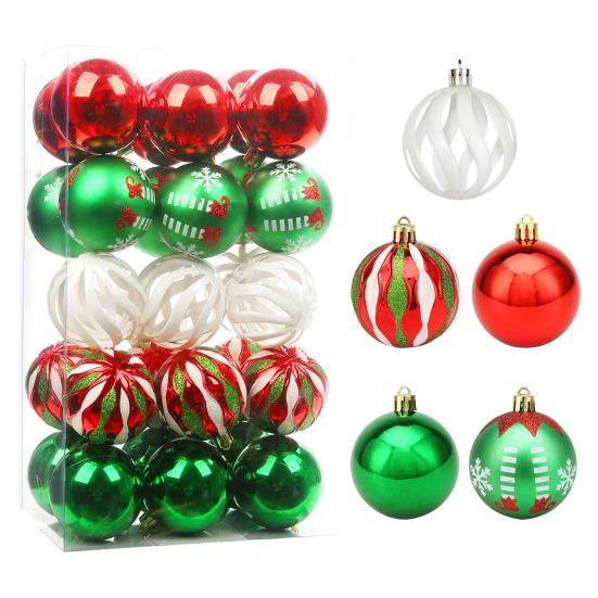Pcs Christmas Balls Ornaments 2.4 Inch Small Shatterproof Plastic Balls