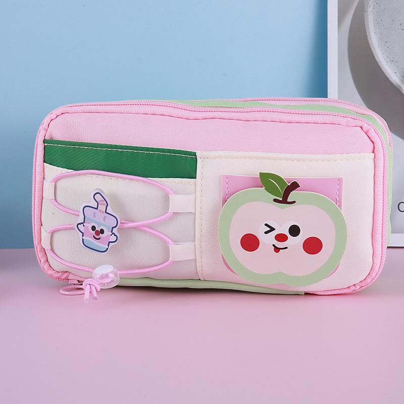 Cute Canvas Pencil Bag With Detachable Organizer For Girls And Boys