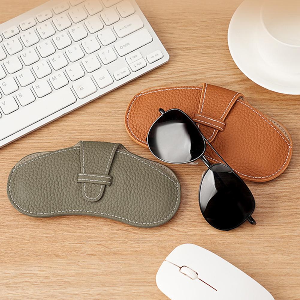 Portable Glasses Storage Bag Simple Fashionable PU Leather Glasses Protective Cover Sunglasses Reading Glasses Storage