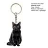 Pendentif Sac 2D Acrylique Plat Noir Blanc Chat Breloque Porte-clés Portable Léger Organisateur de Clés Accessoire Pendentif Sac à Dos