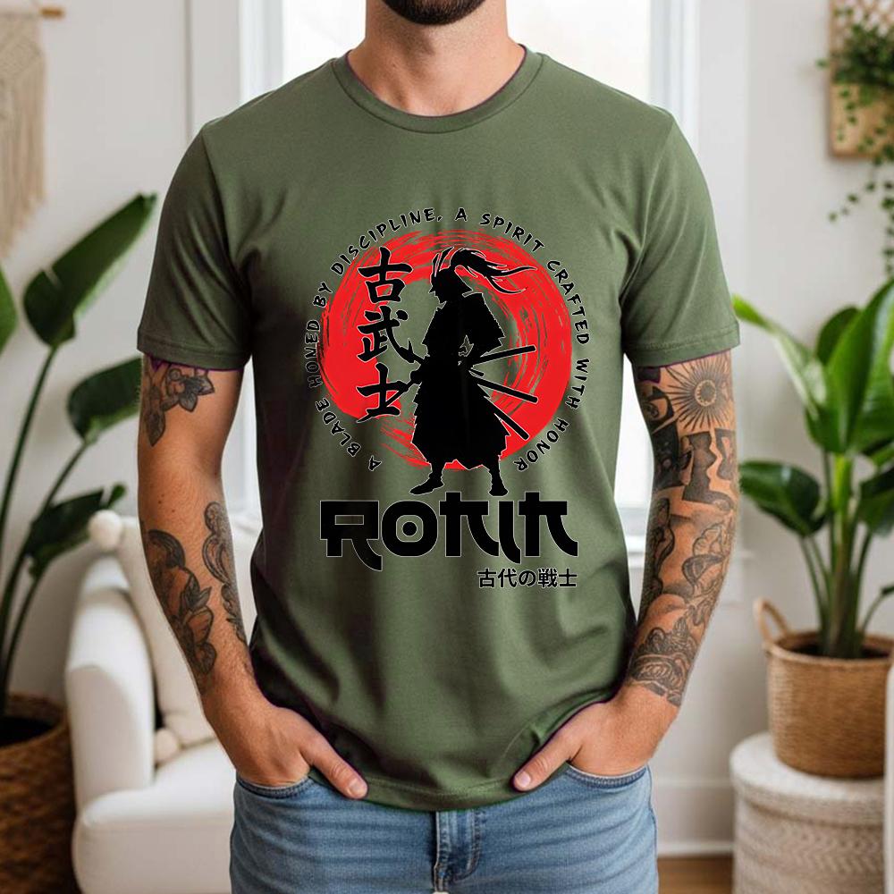 2026 Unisexs Casual Oversize Tee 100 Cotton Ancient Warrior Samurai Japanese Bushido Summer Short Sleeve