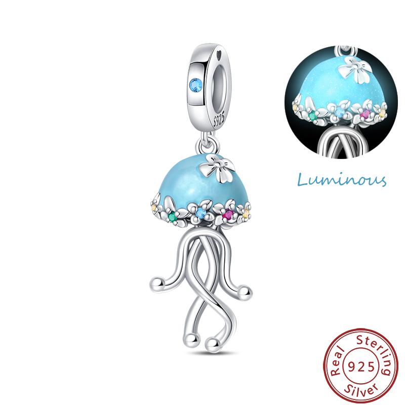 Luminous Ocean Series Copper Dolphin Turtle Octopus Charms Beads 3Mm Diy Fine Jewelry Gifts Making